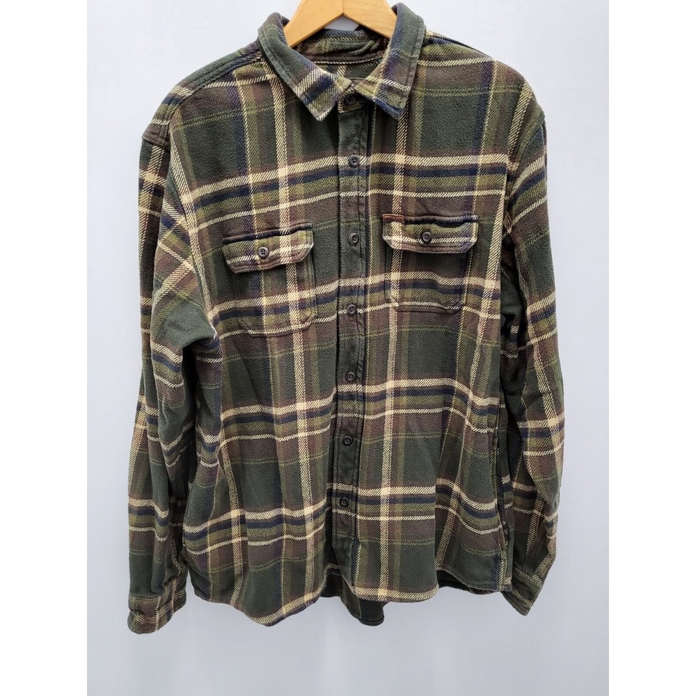Orvis‎ Flannel Shirt Mens XL Big Bear Heavyweight Plaid Hand Warmer Pockets